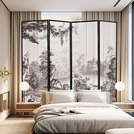 High-End Customizable Painted & Embroidered Jacquard Screen – B2B Wholesale for Commercial Spaces & Project Procurement.Adorable Pets in the Woods-海智集-