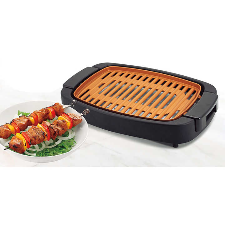 1500W Teppanyaki BBQ Grill Small Nonstick Griddle Detachable Adjustable Temperature for Household Use Compatible 220V 120V-海智集-