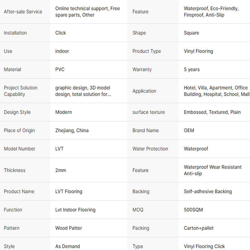 Waterproof Plastic Lvt Plank Home Decoration Spc PVC Vinyl Flooring in Stock-海智集-