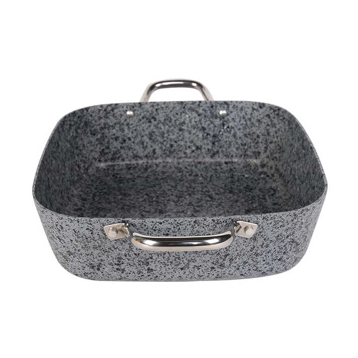 Factory Electric Skillet Health Marble Coating 5L Detachable Aluminum Tempered Glass Lid Multifunctional Square for Home Hotel-海智集-