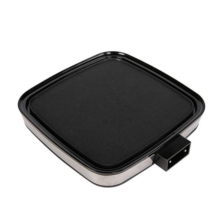 Factory Electric Skillet Health Marble Coating 5L Detachable Aluminum Tempered Glass Lid Multifunctional Square for Home Hotel-海智集-