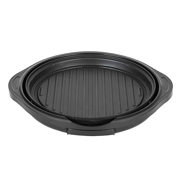 Factory Electric Grill Pan Non Stick Electrical Hot Plate Electric Table Grill for Sale With Oil Tray Aluminum Black-海智集-