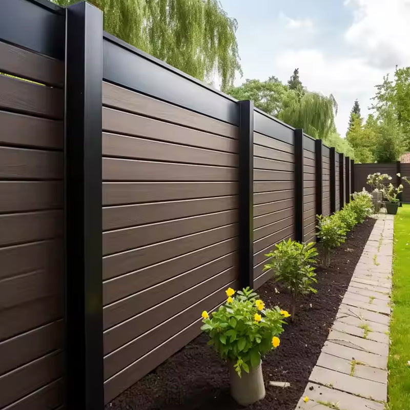 Outdoor Modern Wpc Plastic Wood Composite Not Vinyl Decorative Privacy Fence Panels-海智集-