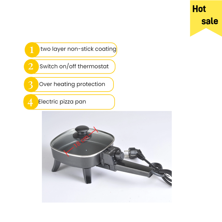 Factory Integrated Non-Stick Electric Mini Skillet 2L Multifunctional Household Detachable Square Plastic US for indoor-海智集-