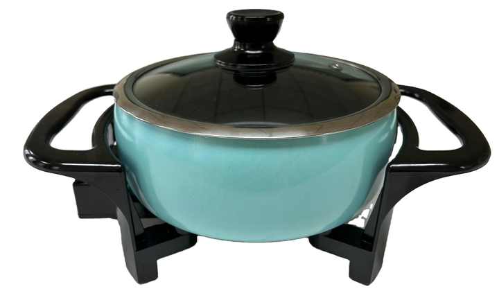 120V Household Use Mini Electric Wok Self-Control Thermostat Non-Stick Cooking Pot Tempered Glass Lid Popular Electric Skillets-海智集-