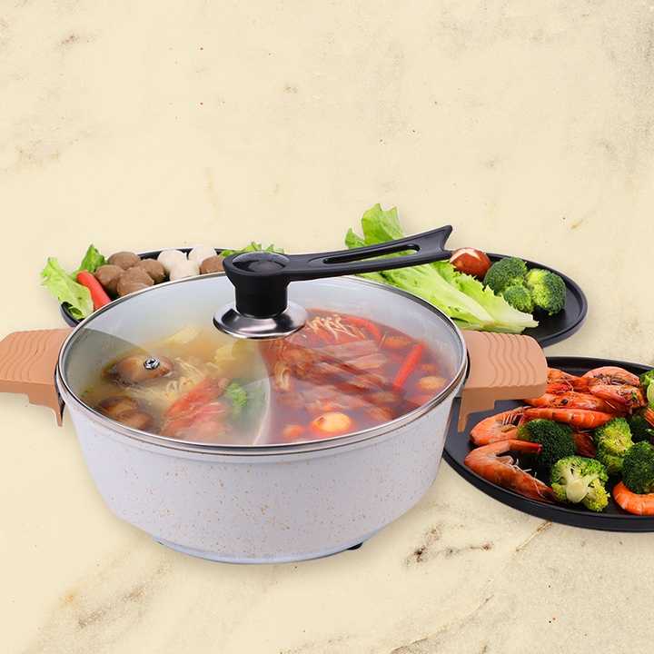 High Quality an Best Small Electric Wok Top Stove for Electric Glass OEM Stainless Steel Tempered Glass White Round GRILL PF 220-海智集-