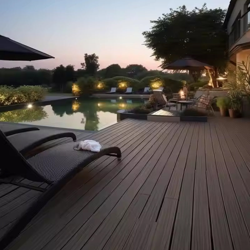 Plastic Composite Flooring PVC Decking Anti-UV Water Proof Deck Wood Grain Surface Veneer Swimming Pools-海智集-