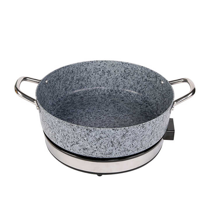 Factory Multifunction Electric Hot Pot Detachable Aluminum Fry Pan Marble Coating Different Colors Household-海智集-