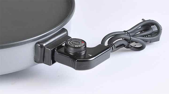 high Quality Frying Pan Non Stick Electric Multifunction Dish Fry Heating Electric Pizza Pan Round Aluminium BLACK OEM 40 1500-海智集-