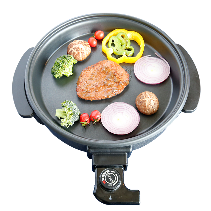 High Quality Frying Pan Non Stick Electric Round Aluminium Fry Heating Electric Pizza Pan-海智集-