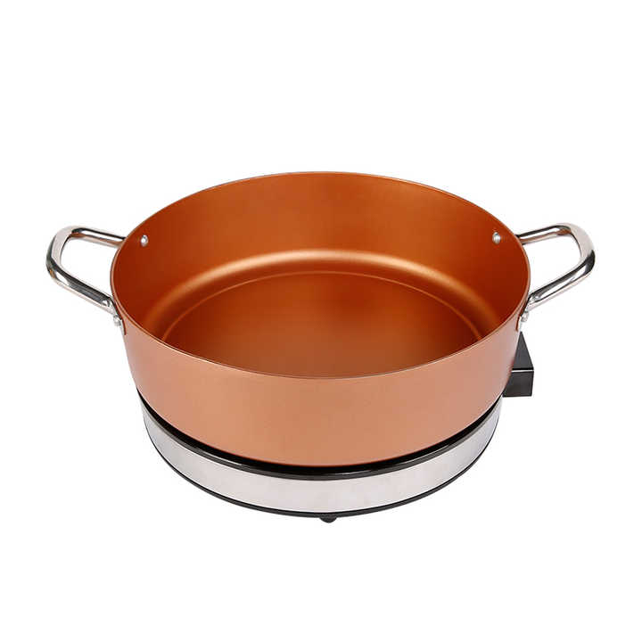 Factory Multifunction Electric Hot Pot Detachable Aluminum Fry Pan Marble Coating Different Colors Household-海智集-