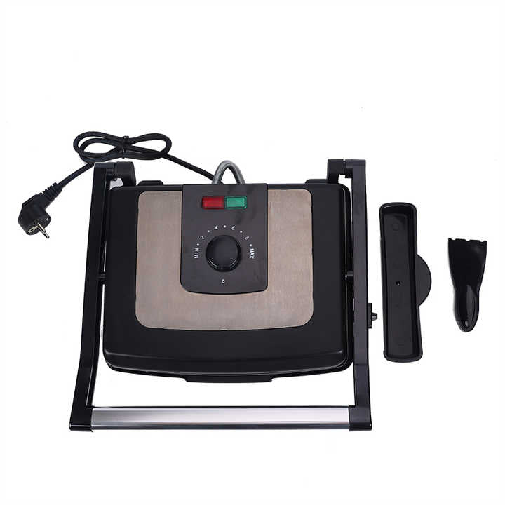 Popular Multifunction Electric Panini Grill PTFE Plates Automatic Temperature Control for Toasted Sandwiches Steak Meat US-海智集-