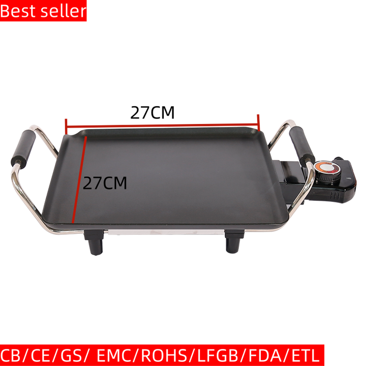 27*27CM High Quality Portable Electric Griddle Grill Stove Top Skillet Pancake Maker on the Market plancha for Household-海智集-