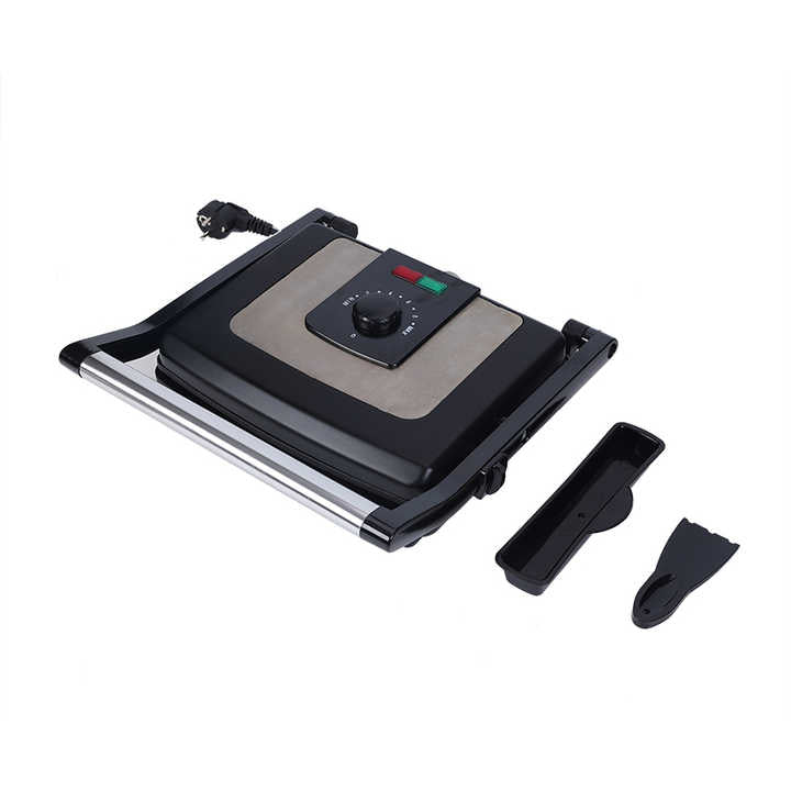 Popular Multifunction Electric Panini Grill PTFE Plates Automatic Temperature Control for Toasted Sandwiches Steak Meat US-海智集-
