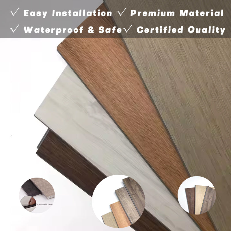 Piso Flotante Laminated Pvc Plastic Engineered 5mm Click Vinyl Floor Tile Planks Spc Flooring-海智集-