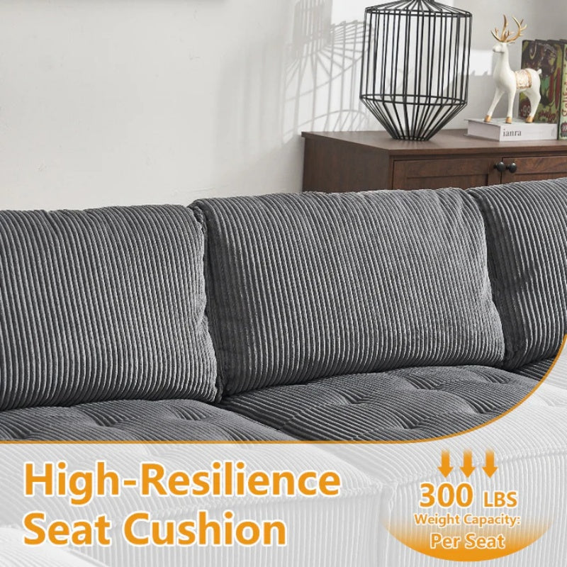 UNITED WE WIN Modular Sectional Sofa U Shaped Modular Couch with Reversible Chaise Modular Sofa Sectional Couch,6- Seat Convertible Sofa,Fit for Living Room-海智集-Default-