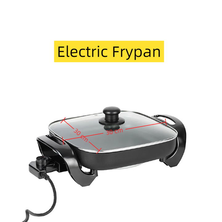 12 Inch Multifunctional Electric Fry Pan Factory Popular Non-Stick Kitchen 4L Aluminum Skillet for Household-海智集-