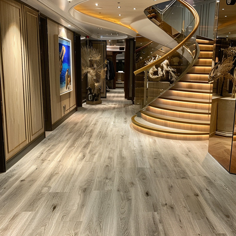 Pvc Vinyl Floor Spc Click Waterproof Plastic Plank Piso Modern Bamboo Flooring Board with IXPE/ EVA-海智集-