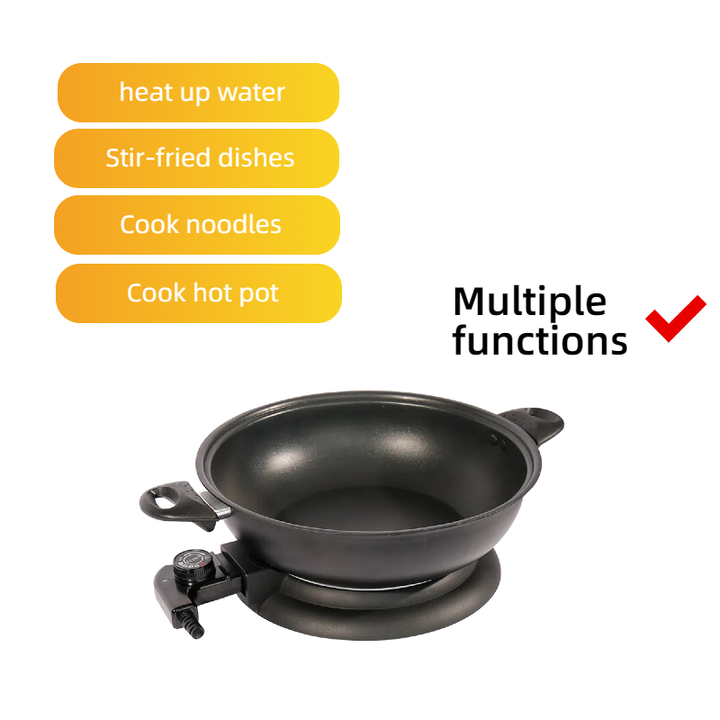 Multifunction Electric Skillet Hot Pot Cooker and Nonstick Multi Cooker Separable Electric Wok for Household-海智集-