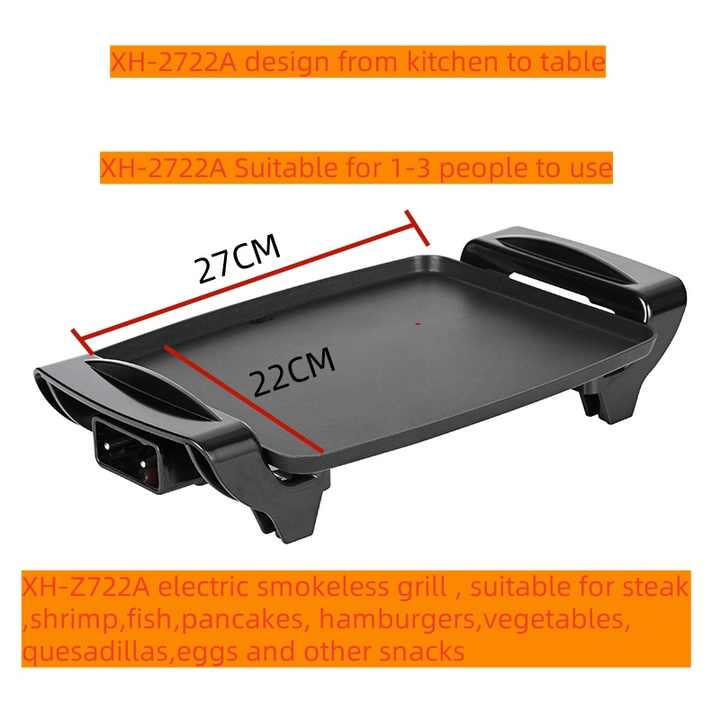 Factory Wholesale Multi-Purpose Electric Grill Pan Nonstick BBQ Smokeless Temperature Control Plancha for Household-海智集-