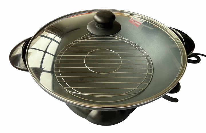 Factory Popular Multifunctional Electric Skillets Smokeless Non-Stick Coating Glass/Aluminum Easy Use Household-海智集-