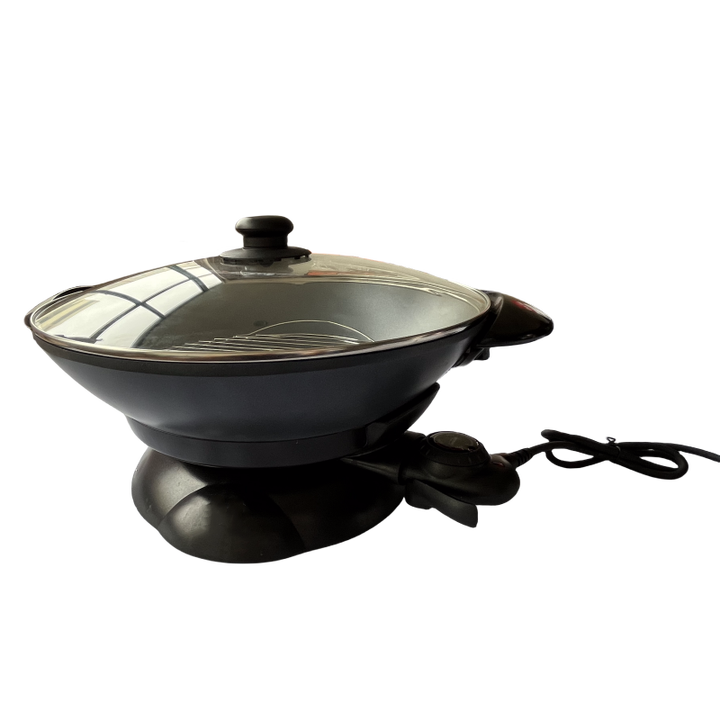 Factory Popular Multifunctional Electric Skillets Smokeless Non-Stick Coating Glass/Aluminum Easy Use Household-海智集-