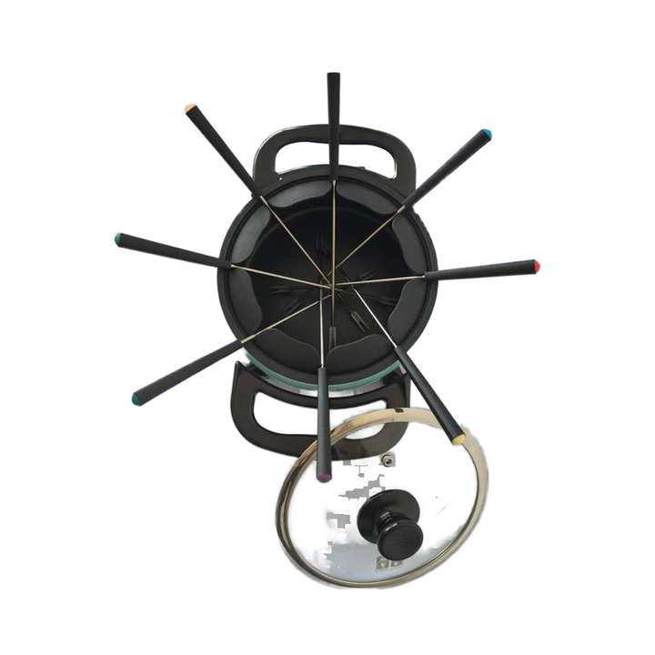 600W Household Use Mini Electric Skillet Self-Control Thermostat Non-Stick Tempered Glass Lid Popular Cheese Pot-海智集-