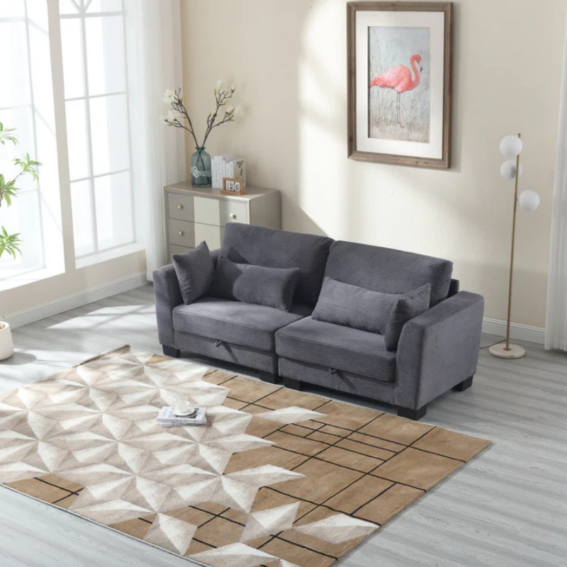 UNITED Modular Sectional Sofa L Shaped Modular Couch with Reversible Chaise Modular Sofa Sectional Couch with Storage Seats-海智集-Default-