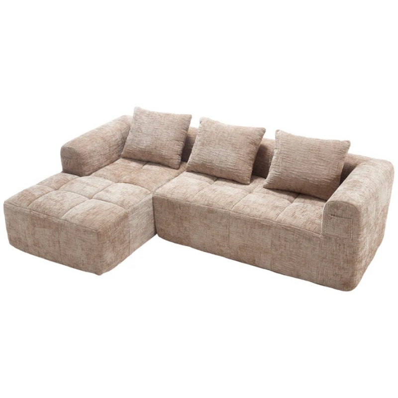 UNITED WE WIN 98.42-inch modular sectional sofa, modern modular L-shaped sofa with chaise longue, equipped with small side pockets and free of compression during installation.-海智集-Default-