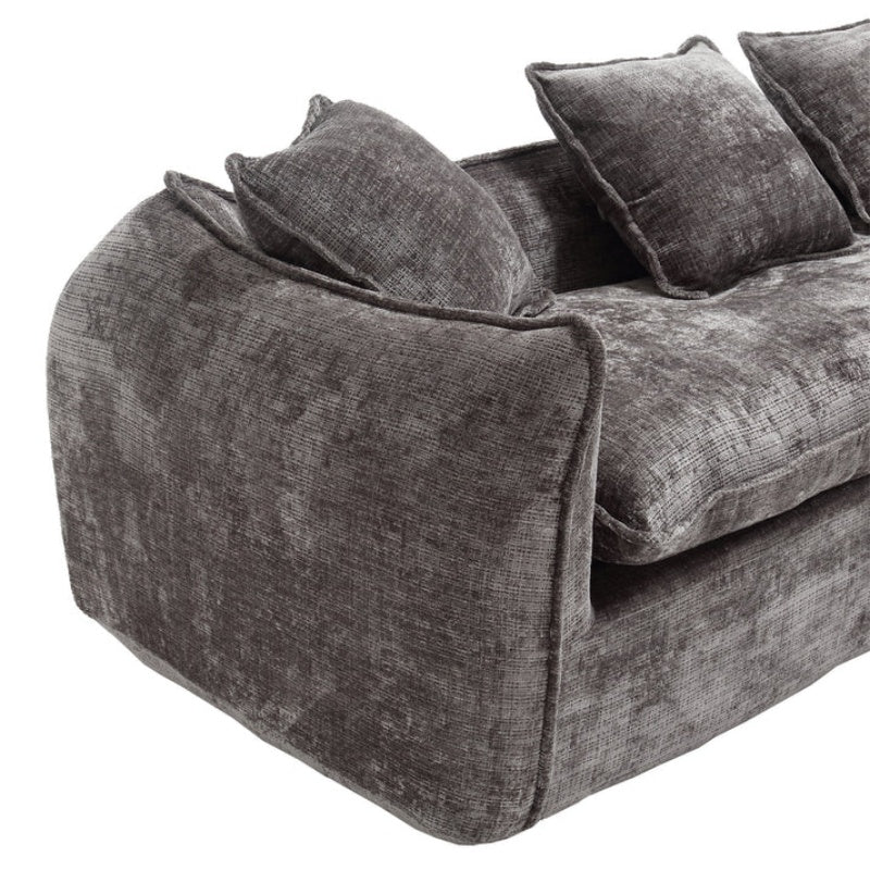 Modular Sectional Sofa, U-Shaped Couch with Sofa for five & Pillows, Modern Minimalist chenille Fabric Large Comfy Cloud Sofas, Living Room Furniture Sets-海智集-Default-