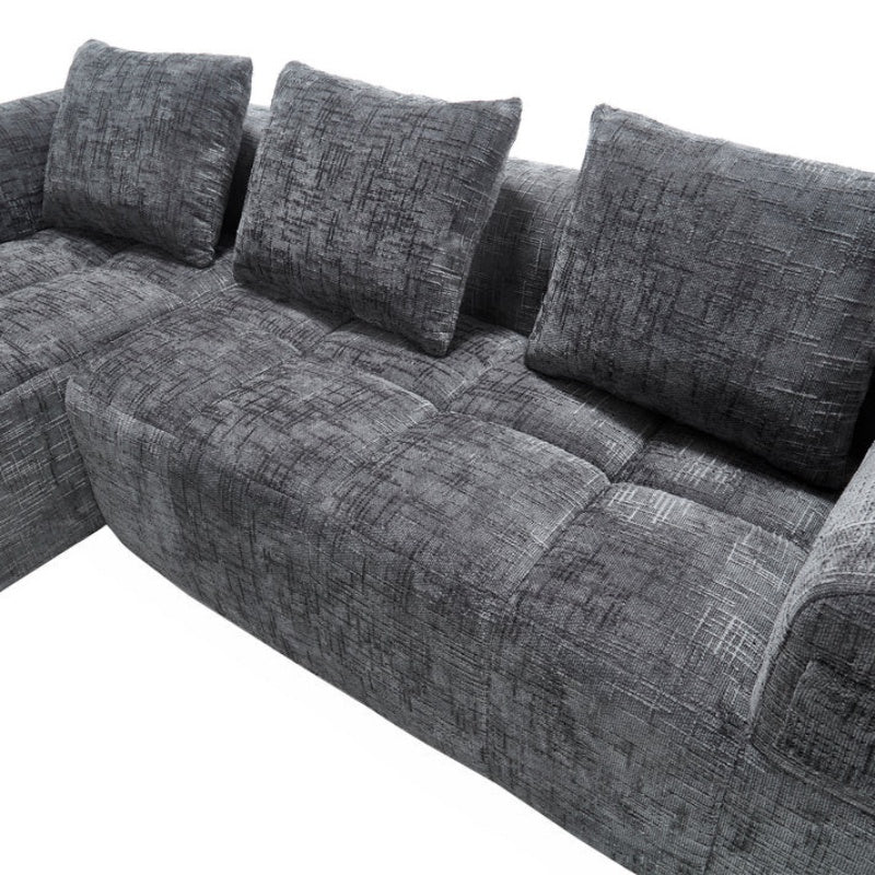 UNITED WE WIN 98.42-inch modular sectional sofa, modern modular L-shaped sofa with chaise longue, equipped with small side pockets and free of compression during installation.-海智集-Default-