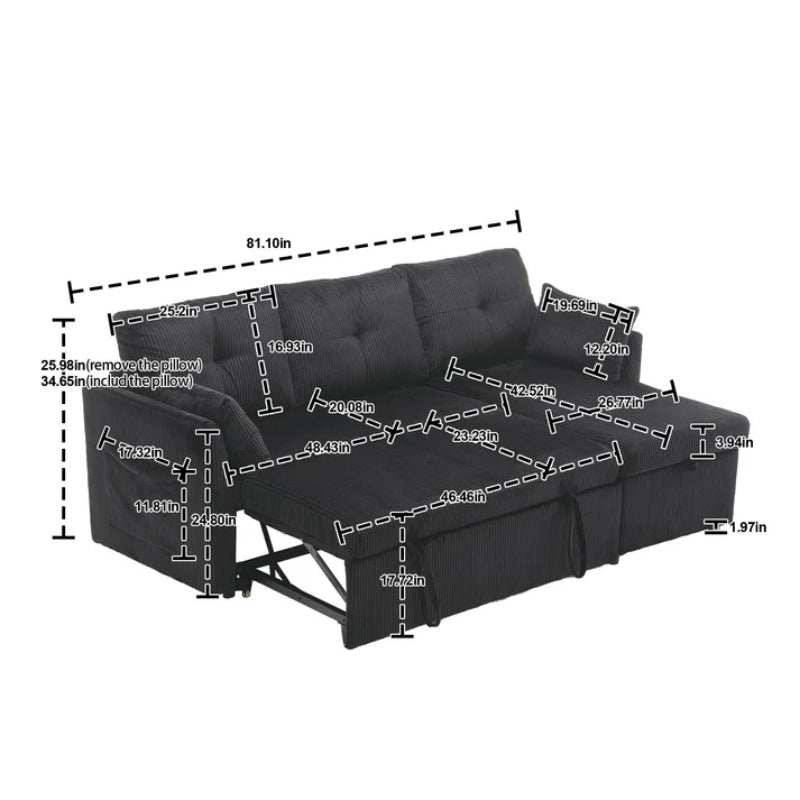 UNITED WE WIN-Furniture, modular L-shaped sofa, modular long sofa with reversible chaise lounge, Sofa bed, Sleeper sofa, modular sofa combination with storage seats.-海智集-Default-