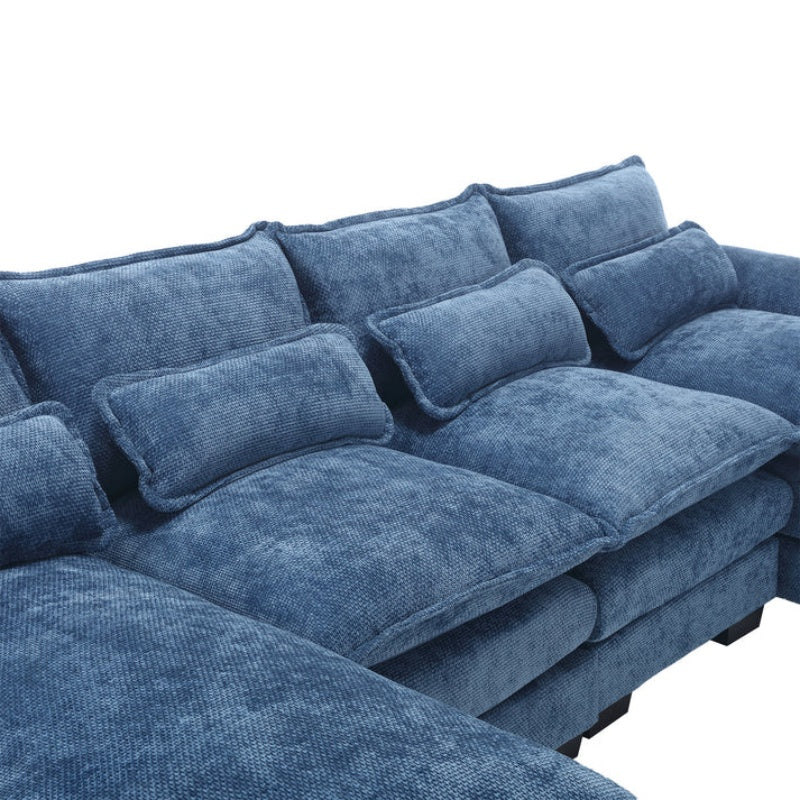 UNITED WE WIN Modern Large chenille Fabric U-Shape Sectional Sofa-海智集-Default-