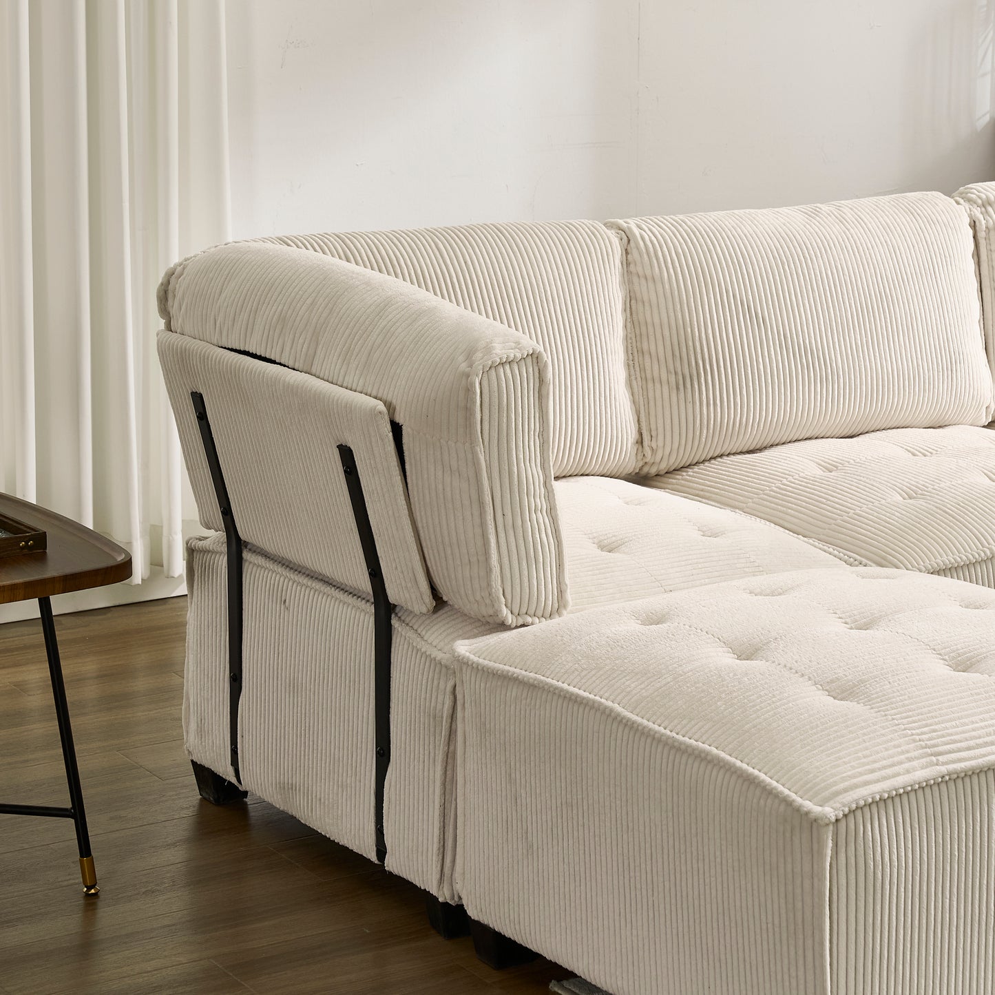 UNITED WE WIN Modular Sectional Sofa U Shaped Modular Couch with Reversible Chaise Modular Sofa Sectional Couch,6- Seat Convertible Sofa,Fit for Living Room-海智集-Default-