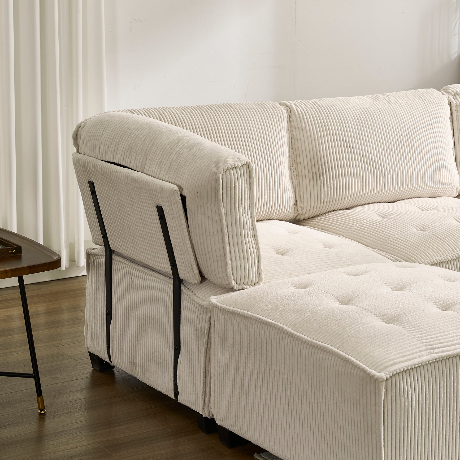 UNITED WE WIN Modular Sectional Sofa U Shaped Modular Couch with Reversible Chaise Modular Sofa Sectional Couch,6- Seat Convertible Sofa,Fit for Living Room-海智集-Default-