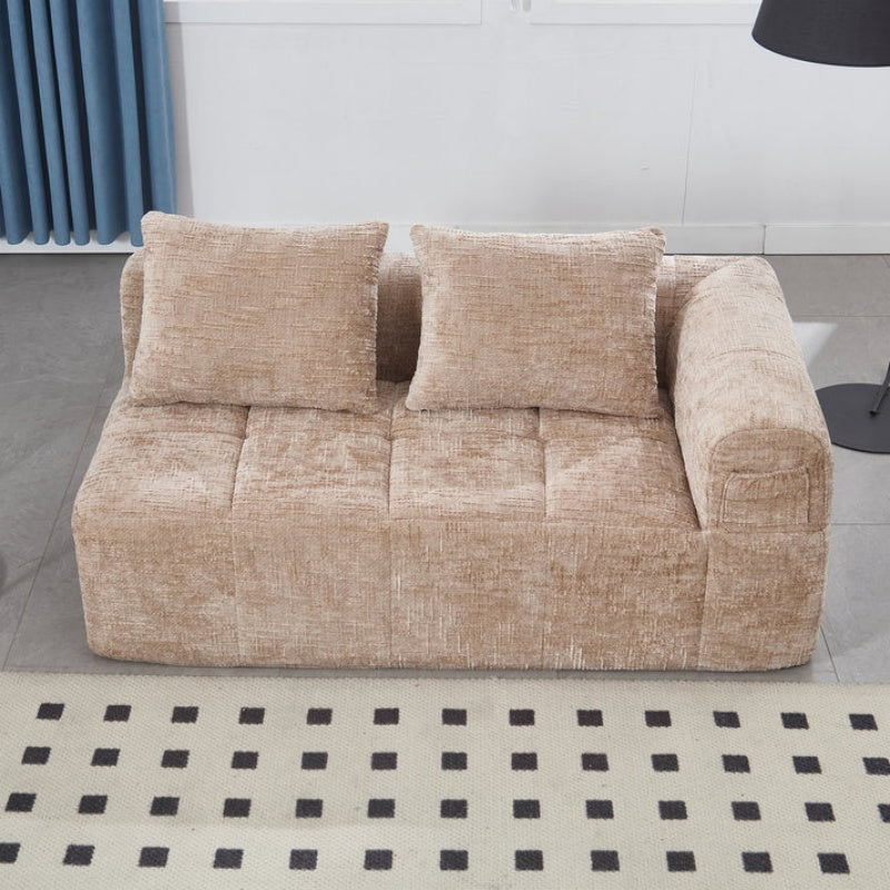 UNITED WE WIN Chenille Loveseat Sofa,Minimalist Modular Couches Sleeper for Living Room Bedroom Apartment Lounge-海智集-Default-