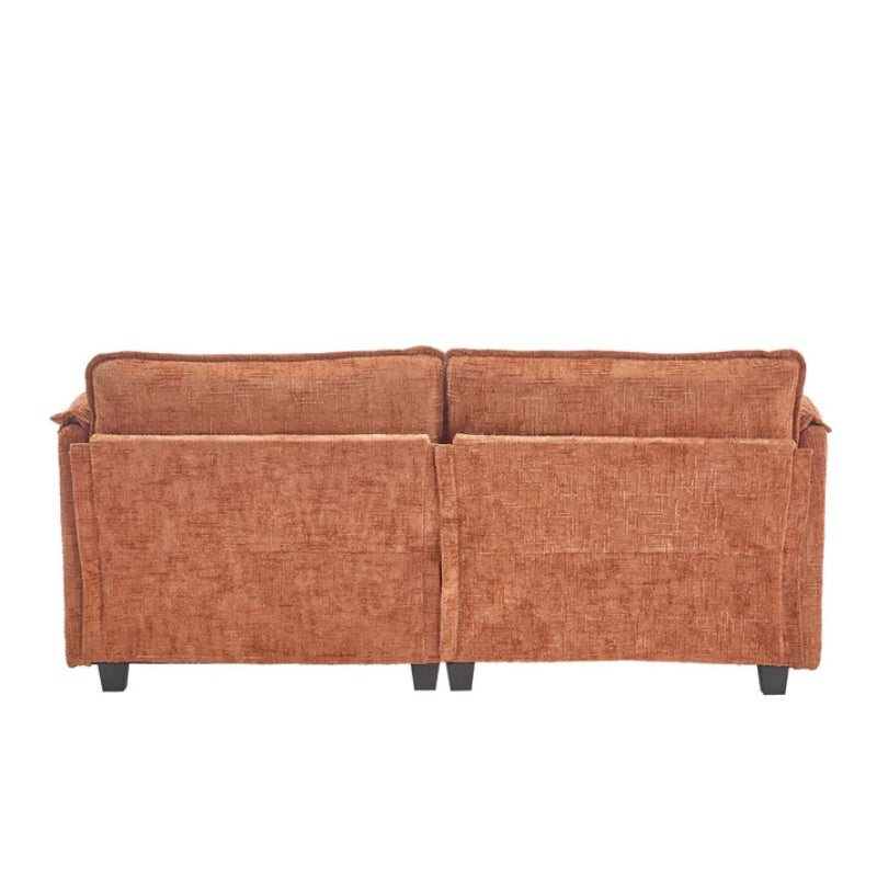 UNITED WE WIN Chenille fabric, solid construction, the overall structure of the sofa is stable, detachable armrests, two foot stools and two-seat sofa with side pockets-海智集-Default-