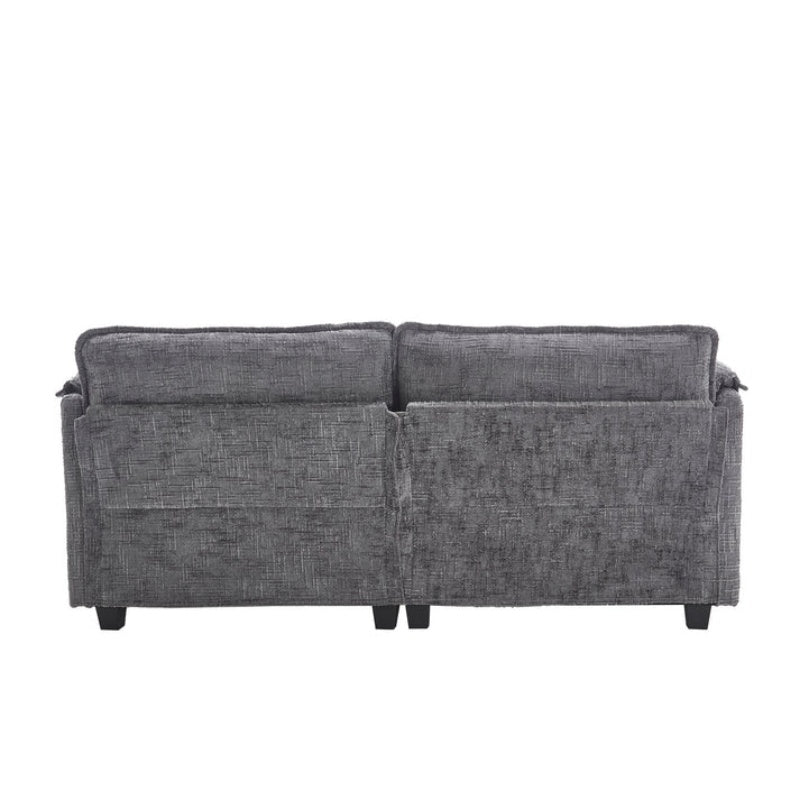 UNITED WE WIN Chenille fabric, solid construction, the overall structure of the sofa is stable, detachable armrests, two foot stools and two-seat sofa with side pockets-海智集-Default-
