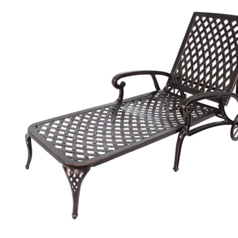 Aluminium Cast lounge chair 1pcs brown-海智集-Default-