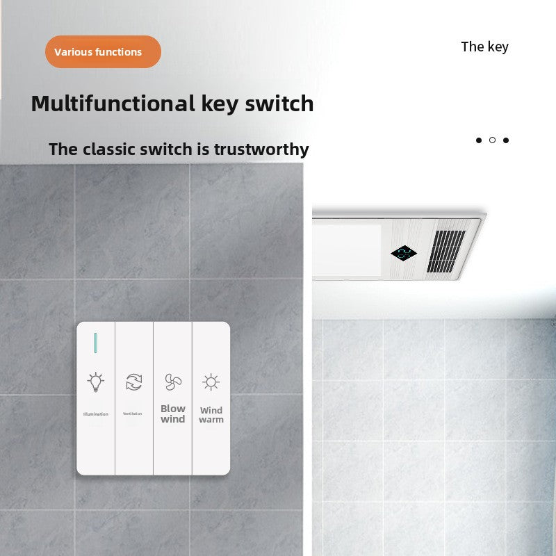 Factory Customized Wind Heating Bath Heater Integrated Ceiling Ventilation Fan Lighting Integrated Bathroom Multifunctional Heater-Kitchen & Bathroom-海智集-Key Switches-300X600-
