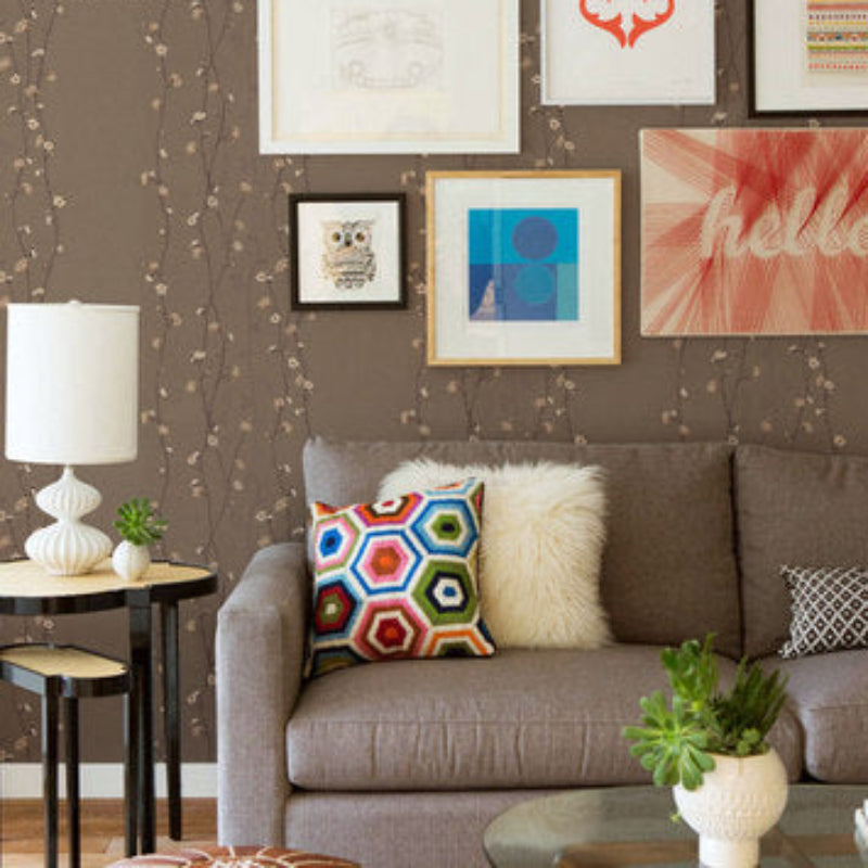Leisurely posture Wallpaper: The unrestrained atmosphere created by the embroidered wall fabric-海智集-