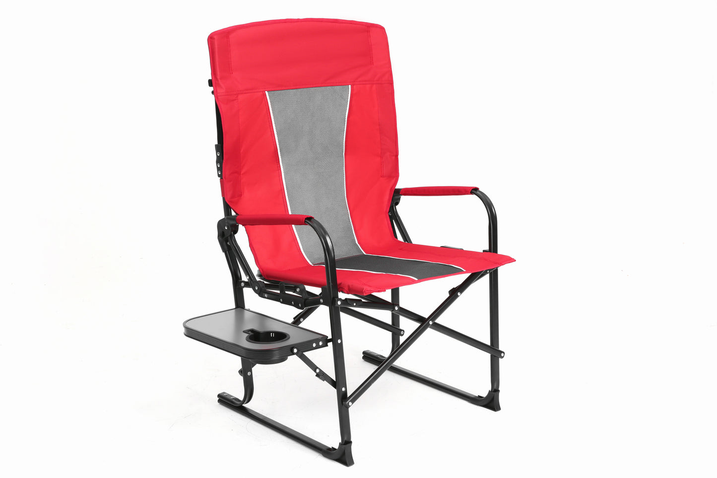 Camping Directors Chair, Heavy Duty,Oversized Portable Folding Chair with Side Table, Pocket for Beach, Fishing,Trip,Picnic,Lawn Red-海智集-Default-