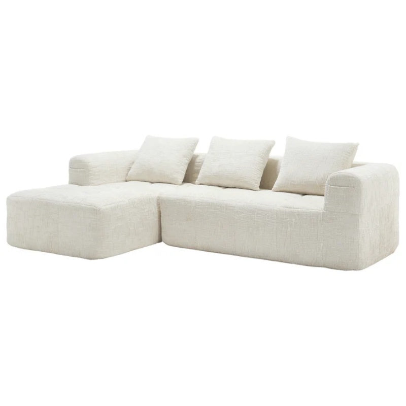 UNITED WE WIN 98.42-inch modular sectional sofa, modern modular L-shaped sofa with chaise longue, equipped with small side pockets and free of compression during installation.-海智集-Default-