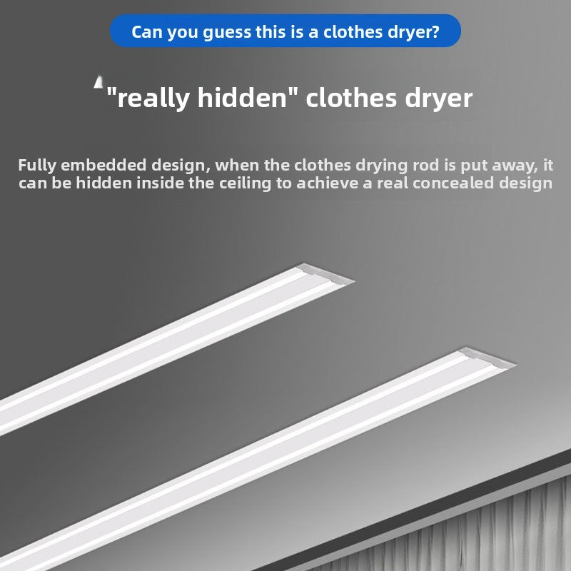 10th Generation True Hidden Clothes Dryer Double Rod Invisible Electric Clothes Rack Automatic Hidden Embedded Clothes Rod-海智集-