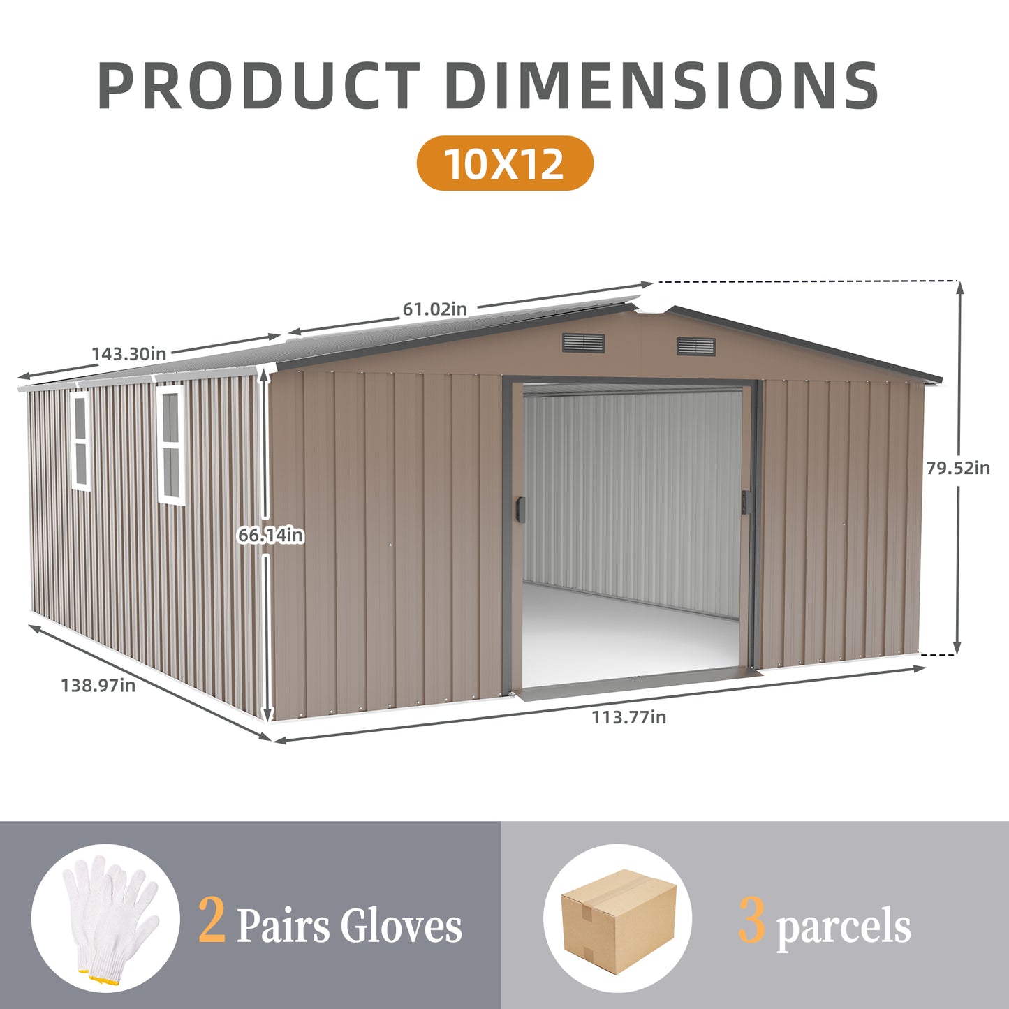 Campcraft 0.25mm color steel plate, surface protective film, Two daylight Windows, A practical and thoughtful gift,two colors can be freely selected storage sheds-海智集-Default-