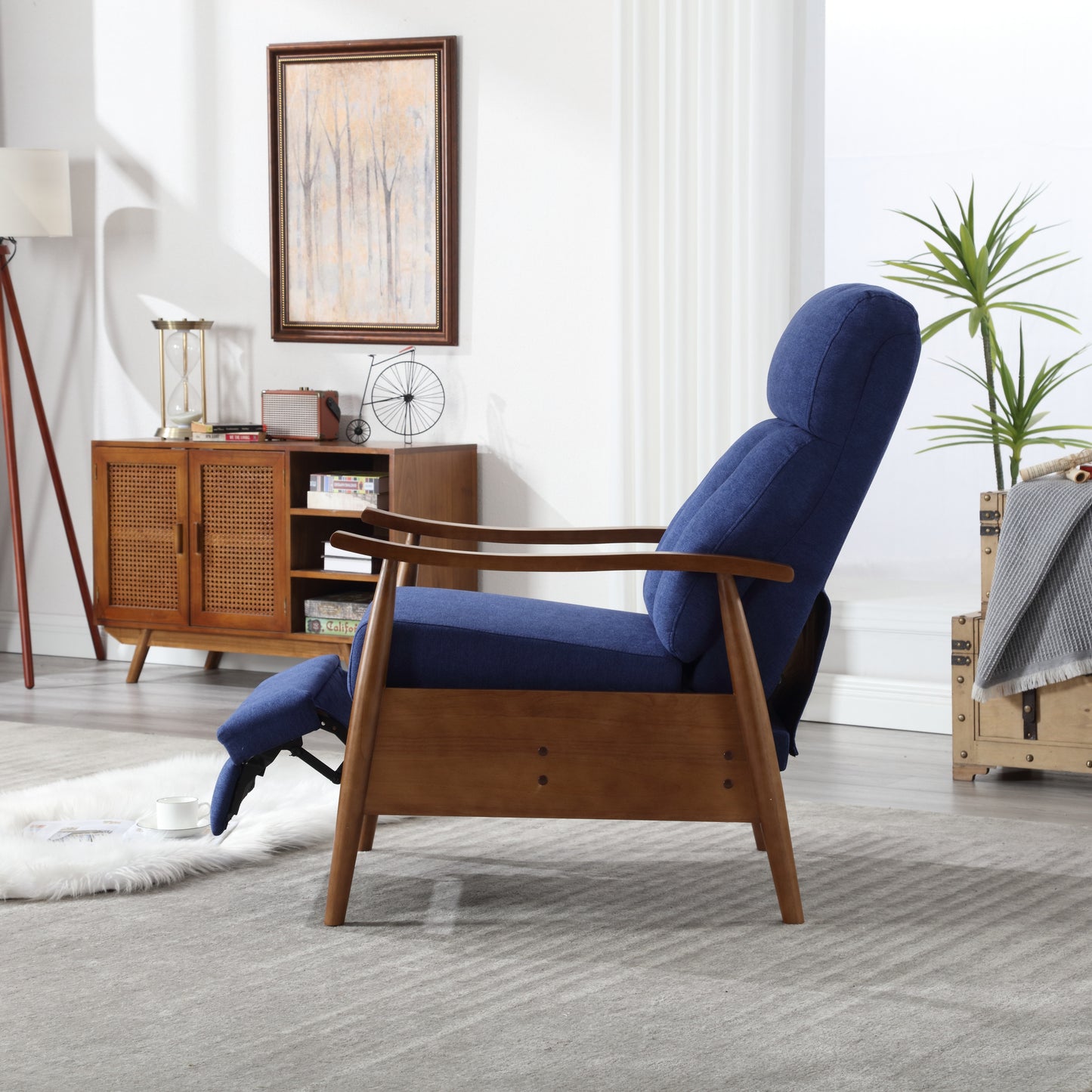 COOLMORE Wood Frame Armchair, Modern Accent Chair Lounge Chair for Living Room-海智集-Default-