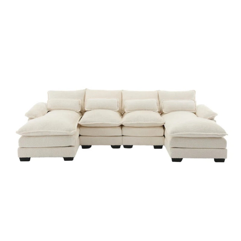 UNITED WE WIN Modern Large chenille Fabric U-Shape Sectional Sofa-海智集-Default-