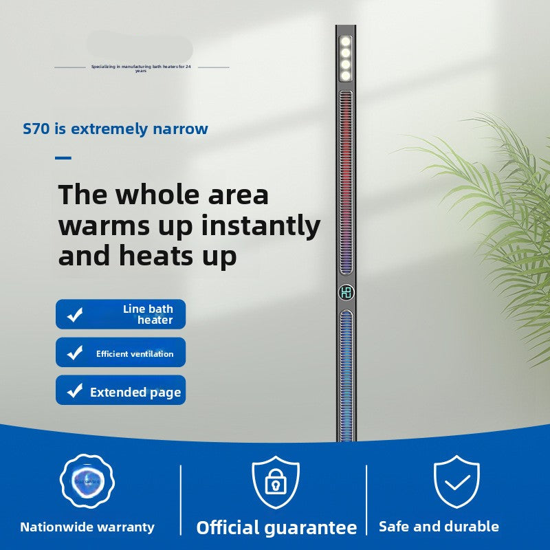 Instant Heating Honeycomb Large Panel Linear Bathroom Heater Ceiling Mounted Bathroom Heater Wholesale Fast Heating-海智集-Electronic Remote Control Switch-70X1200mm..-