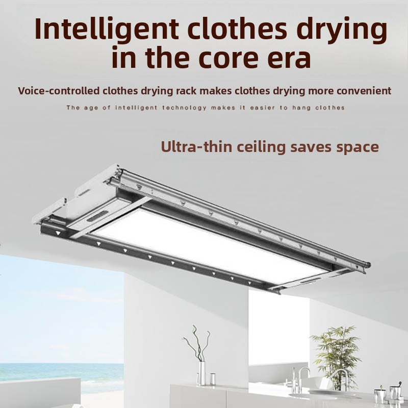 Eight-Generation Ultra-Large Light Full-Screen Light Ultra-Thin Clothes Rack Intelligent Remote Control Automatic Lifting Hidden Clothes Dryer-海智集-