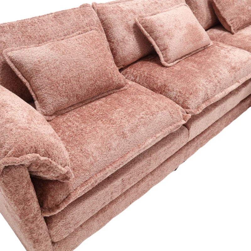 Modern Large L-Shape Sectional Chenille fabric, movable pedals, detachable armrests, oversized three-seat Sofa-海智集-Default-
